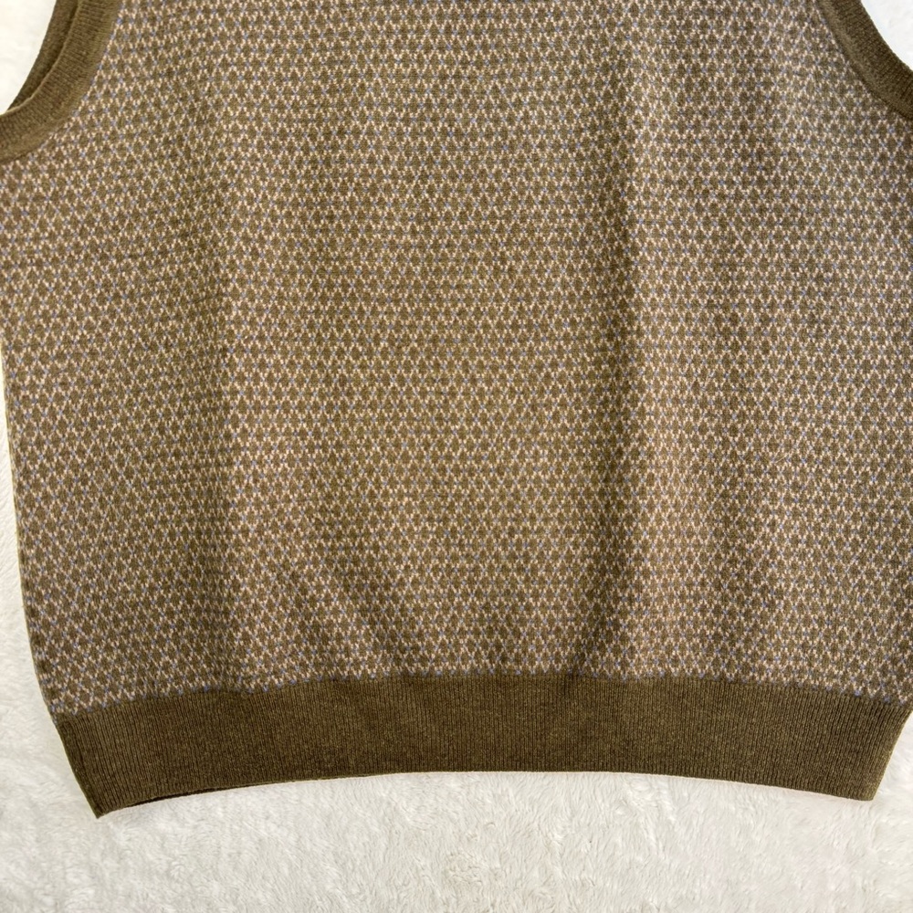 Brooks Brothers 346 Lambswool Vest Men’s Large Green Preppy Academia Grandpacore - Picture 3 of 7